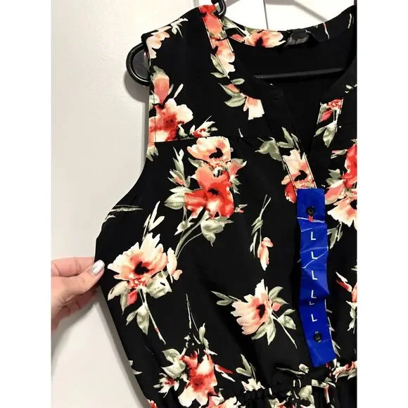 NICOLE MILLER WOMEN'S DRESS, SLEEVELESS, KNEE-LENGTH, NWT, DRAWSTRING WAIST, LG - Picture 5 of 11